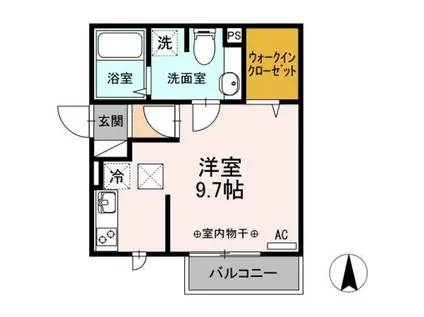 グレイスハイム(ワンルーム/2階)の間取り写真