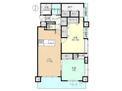 フローレンス福山本町(2SLDK/7階)の間取り写真