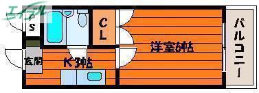 ウエストプラザ新保(1K/1階)の間取り写真
