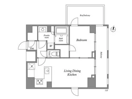 GRANPASEO目黒(1LDK/10階)の間取り写真