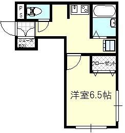 グランキューブ(1DK/2階)の間取り写真