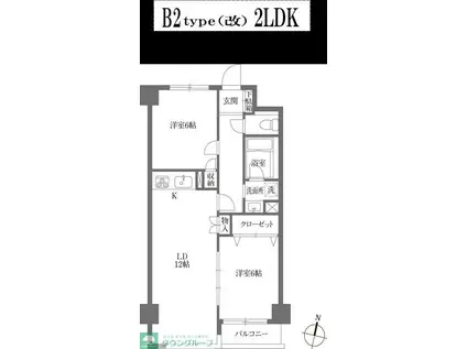 KDXレジデンス鶴見(2LDK/4階)の間取り写真