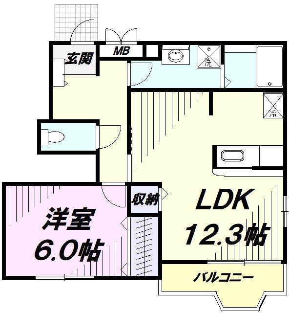 メゾン・アヴニールI(1LDK/1階)の間取り写真