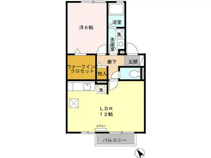 HERITAGE A・I 2(1LDK/1階)の間取り写真