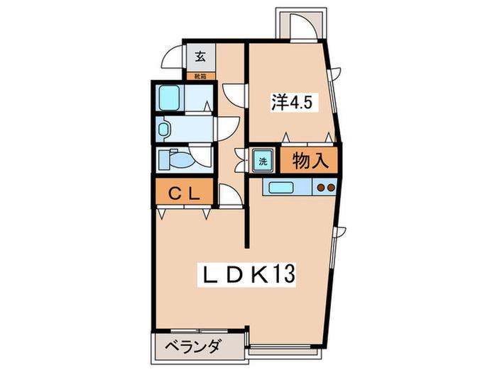 G TOWER(1LDK/4階)の間取り写真