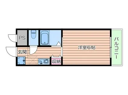 横山第8マンション(1K/2階)の間取り写真
