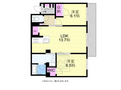 シャーメゾン アプリクス(2LDK/2階)の間取り写真