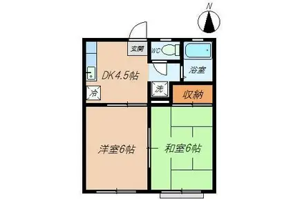 メゾンド・エスポワール(2DK/2階)の間取り写真