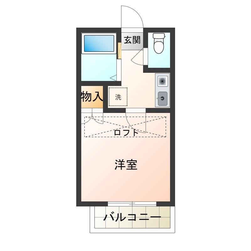 ベルビュー小俣(1K/1階)の間取り写真