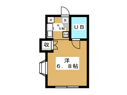 コーポKEI(1K/1階)の間取り写真