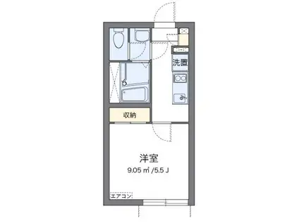 クレイノKMメゾン(1K/2階)の間取り写真