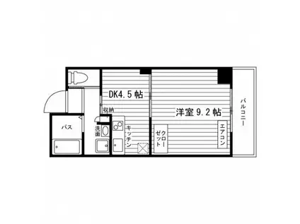 ブランステージ柏木(1DK/3階)の間取り写真