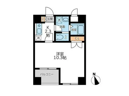 ラクラス杉並方南町(1K/3階)の間取り写真