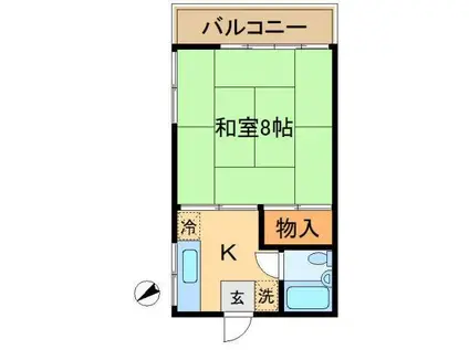 石戸荘(1K/1階)の間取り写真