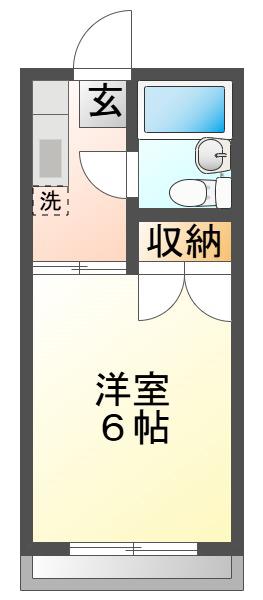サウスコーポ(1K/1階)の間取り写真