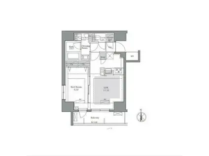 ラグゼナ八王子新町(1LDK/4階)の間取り写真