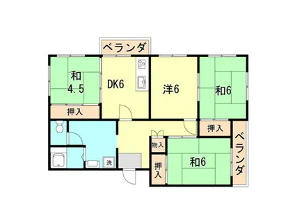 伊川谷4号棟(4DK/3階)の間取り写真