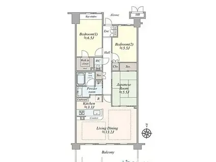 サンクレイドル松本ウィンフォート(3LDK/3階)の間取り写真