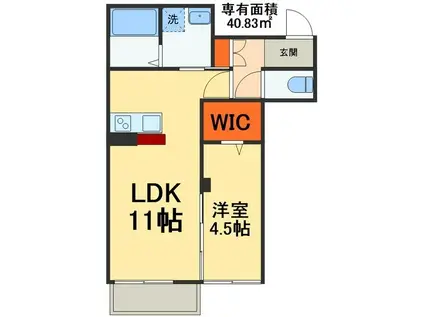 サンスクミ(1LDK/3階)の間取り写真