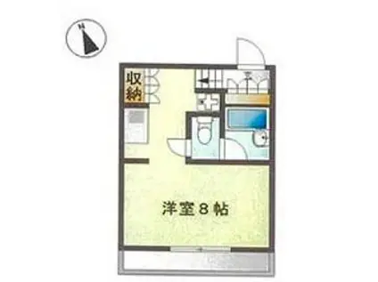 滝ヶ谷コーポ(ワンルーム/2階)の間取り写真