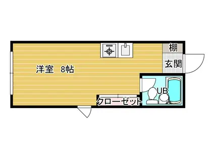 ヒルズ寺尾(1K/2階)の間取り写真