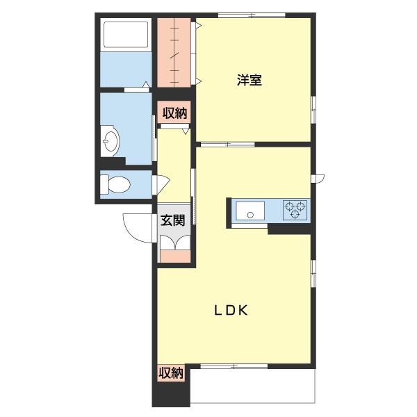 シャーメゾンWILL(1LDK/1階)の間取り写真