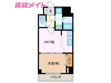 パースンJ(1DK/1階)の間取り写真