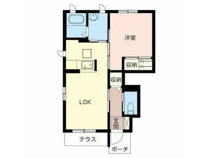 シャーメゾン狐島(1LDK/1階)の間取り写真