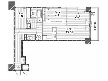 ライオンズプラザ亀戸(3LDK/8階)の間取り写真