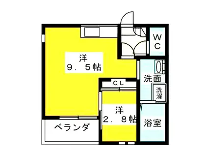 GRANDTIC LUCE 志賀本通(1LDK/2階)の間取り写真
