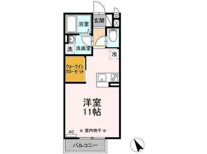 ディアコート(ワンルーム/1階)の間取り写真