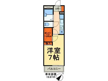 レオパレスβ(1K/1階)の間取り写真