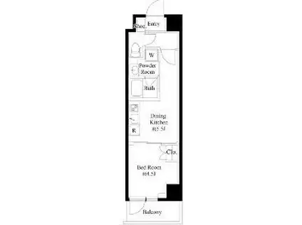 ハーモニーレジデンス六義園(1DK/5階)の間取り写真