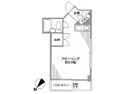 クレール常盤台(ワンルーム/3階)の間取り写真