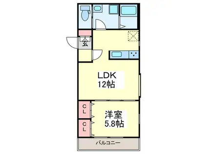 サンジュリアン(1LDK/3階)の間取り写真