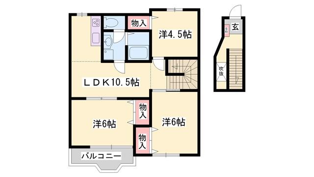 ガーデンハイムN(3LDK/2階)の間取り写真