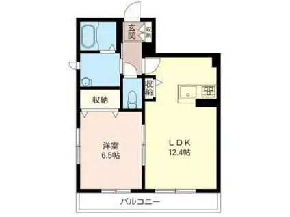 リヴェール(1LDK/2階)の間取り写真