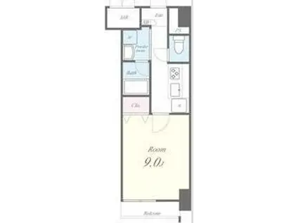 トレヴィ高岳(1K/10階)の間取り写真