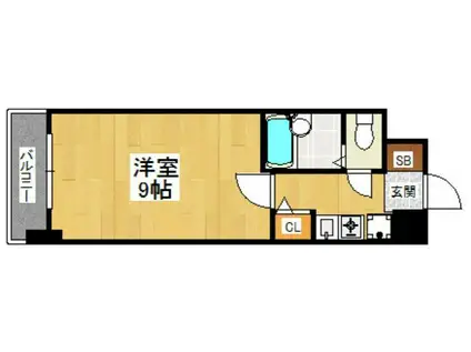 リヴァーオンステイツ(1K/3階)の間取り写真