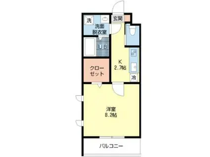 ZAFFIRO(1K/3階)の間取り写真