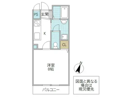 SHK-II(1K/1階)の間取り写真