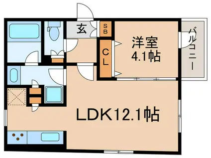 GRANDUO TAKADANOBABA CREST(1LDK/3階)の間取り写真