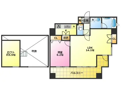 ラ・ベル元住吉(1LDK/8階)の間取り写真