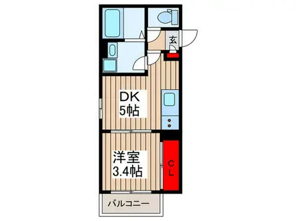 TRUST蕨(1DK/2階)の間取り写真