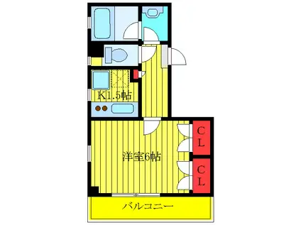 アルバトロス(1K/2階)の間取り写真