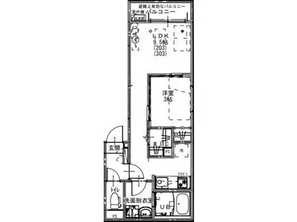 KEIAI RESIDENCE せんげん台IV(1LDK/3階)の間取り写真