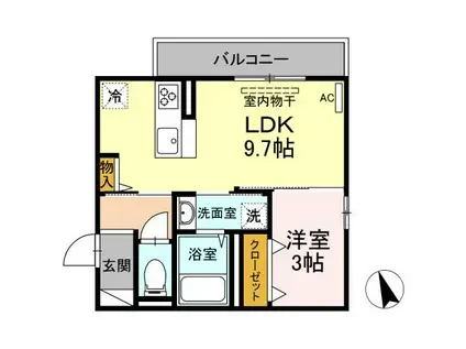 FELIZ(1LDK/3階)の間取り写真