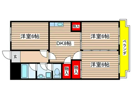 ナチュール池見(3DK/1階)の間取り写真