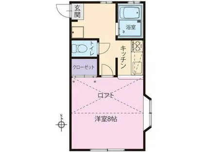 ガーネットコート(1K/4階)の間取り写真