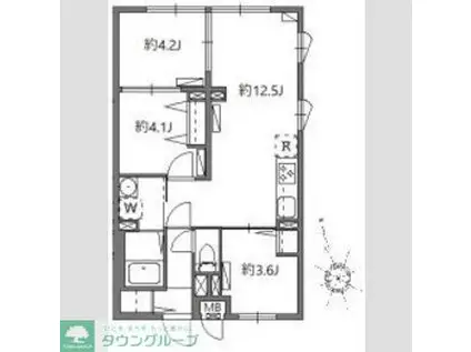 ソラシアレジデンス学芸大学II(3LDK/2階)の間取り写真